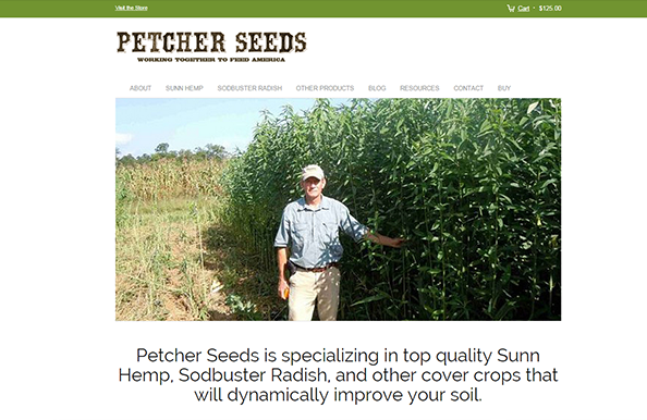 Archived website design for Petcher Seeds